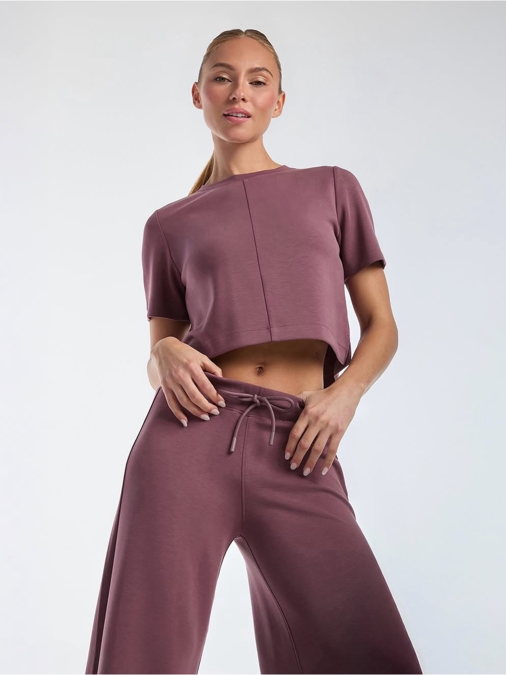 NWT Noli Shop Daphne 2 Piece Modal Lounge Set T Shirt & Wide Leg Pants size S - Picture 3 of 10